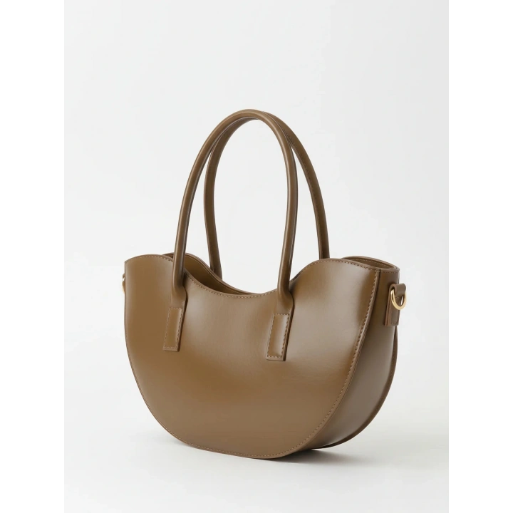 Leila Deri Yağ Yeşili Fermuarlı El ve Omuz Çantası