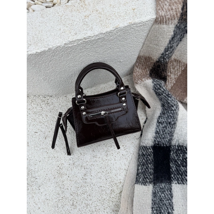 Rosa Mini Acı Kahve Askılı Çapraz ve El Çantası