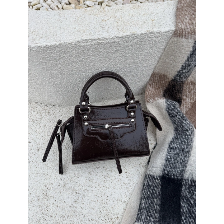 Rosa Mini Acı Kahve Askılı Çapraz ve El Çantası