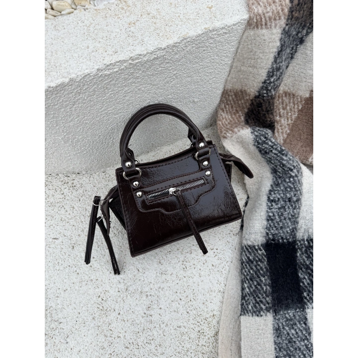 Rosa Mini Acı Kahve Askılı Çapraz ve El Çantası