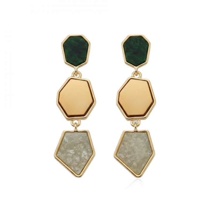 Geometrik Taşlı Küpe