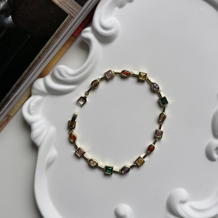 Luxury Çok Renkli Zirkon Taşlı Bileklik