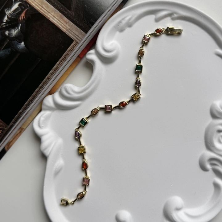 Luxury Çok Renkli Zirkon Taşlı Bileklik