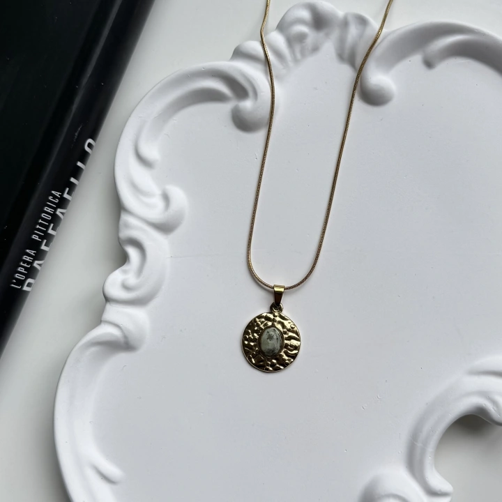 Vintage Madalyon Çelik Kolye