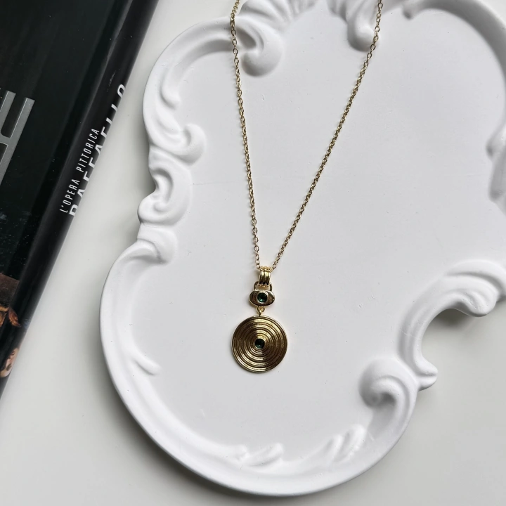 Döngü Madalyon Çelik Kolye