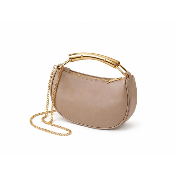 Gala Metal Saplı Vizon El, Omuz ve Çapraz Çanta