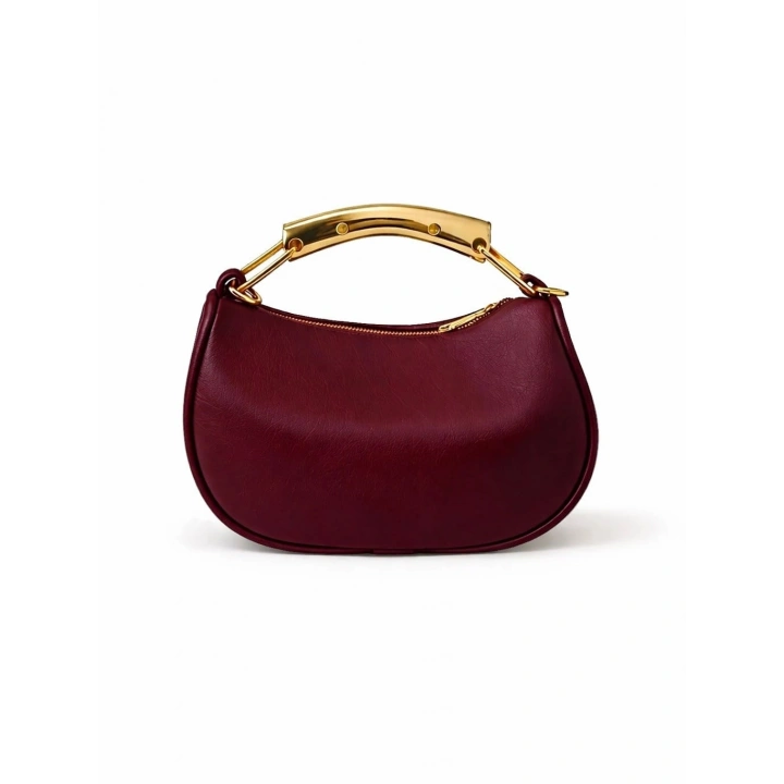 Gala Metal Saplı Bordo El, Omuz ve Çapraz Çanta