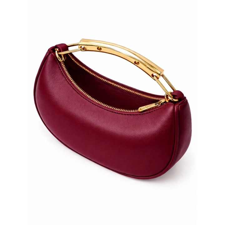 Gala Metal Saplı Bordo El, Omuz ve Çapraz Çanta