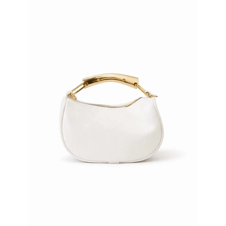 Gala Metal Saplı Beyaz El, Omuz ve Çapraz Çanta