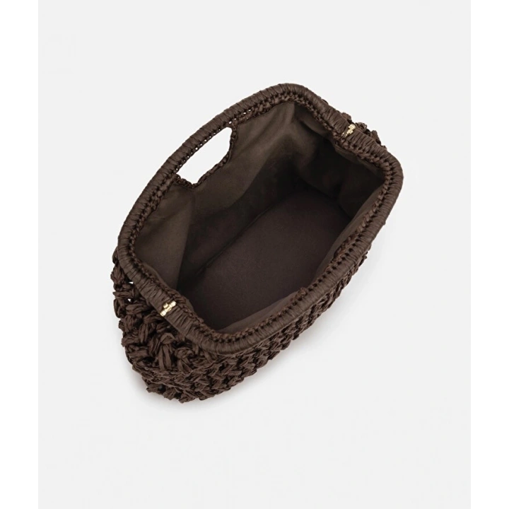 Acı Kahve Hasır Mng Clutch Çanta