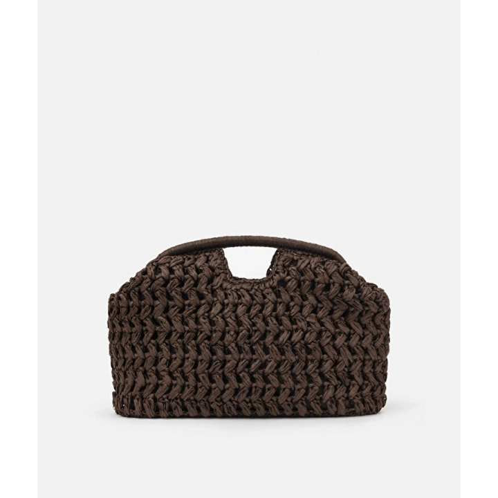 Acı Kahve Hasır Mng Clutch Çanta