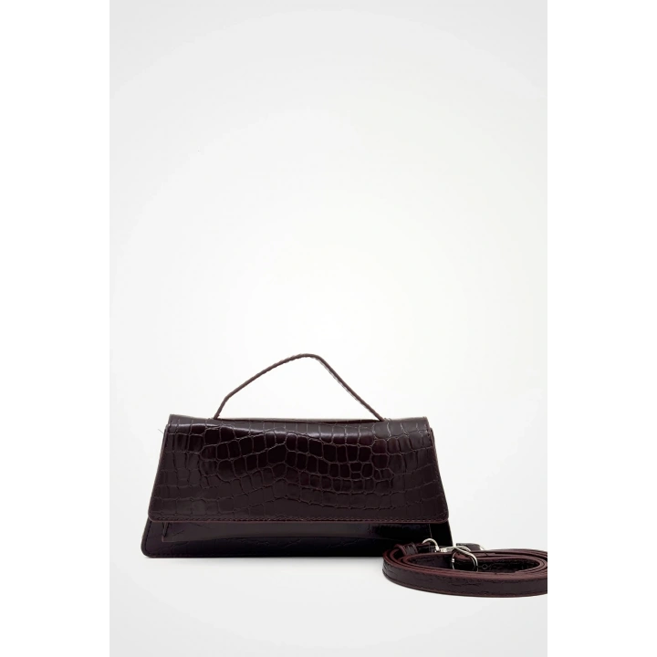 Alba Acı Kahve Krokodil Omuz, Çapraz ve El Çantası
