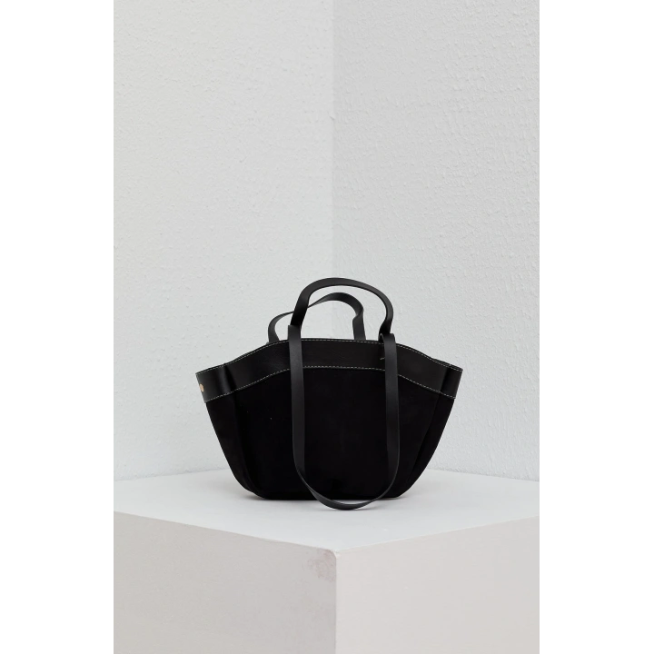 Alberta Siyah Yavrulu Omuz Çantası