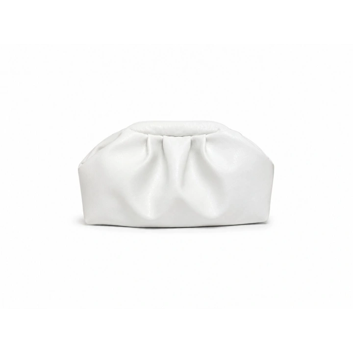 Aura Mini Beyaz Clutch Omuz ve Çapraz Çanta
