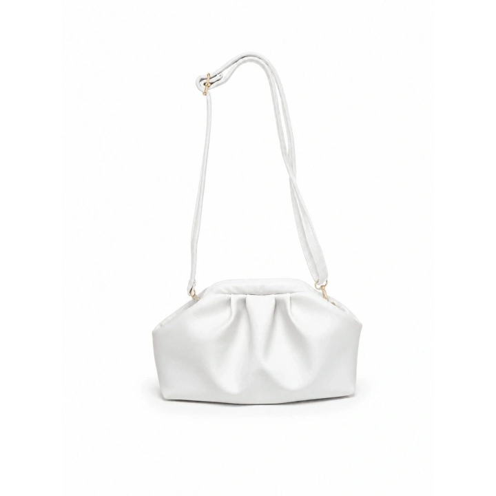 Aura Mini Beyaz Clutch Omuz ve Çapraz Çanta