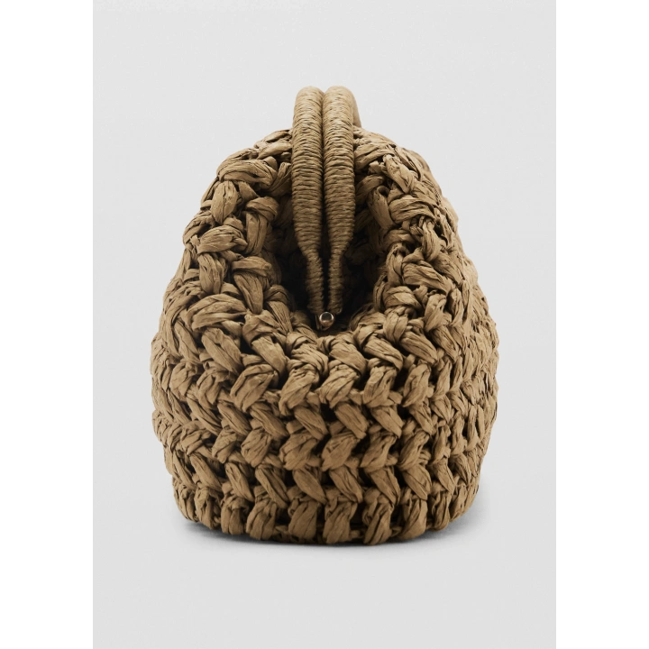 Camel Hasır Mng Clutch Çanta