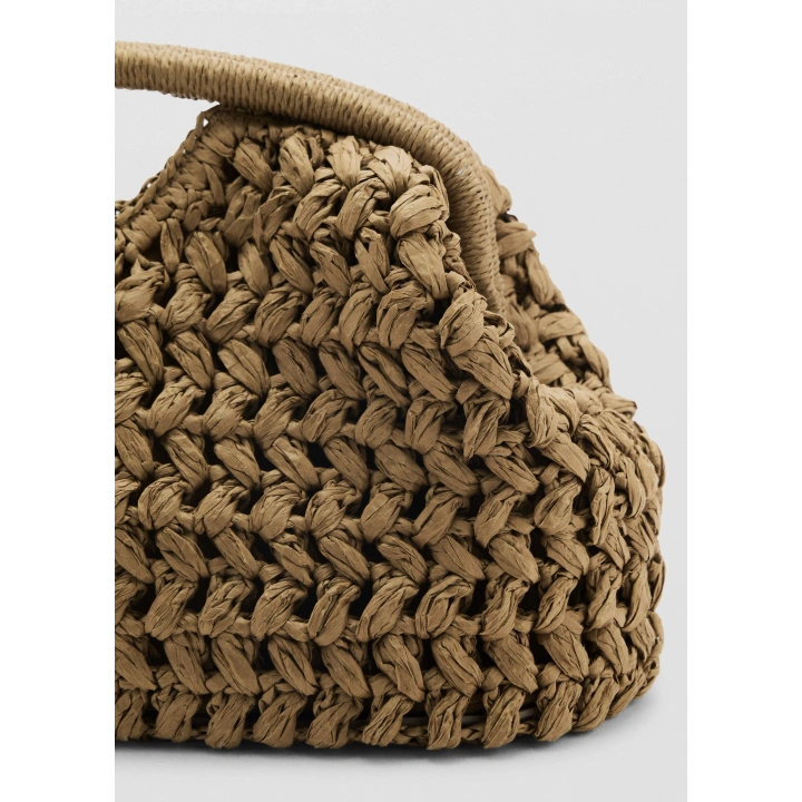 Camel Hasır Mng Clutch Çanta