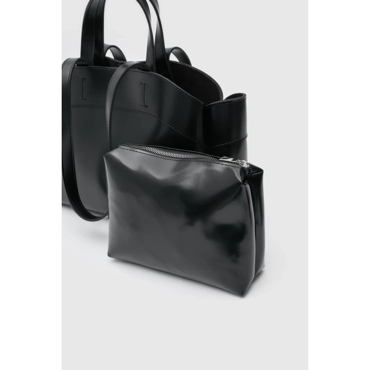 Madel Yavrulu Siyah Omuz ve El Çantası