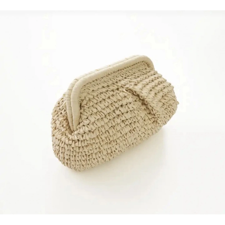 Mng Model Ekru Rattan Clutch Çanta
