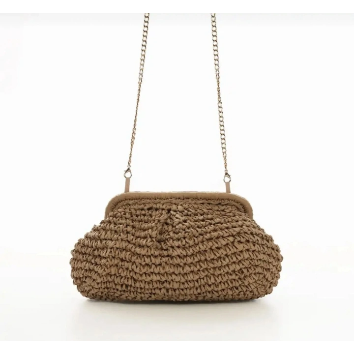 Mng Model Rattan Clutch Çanta