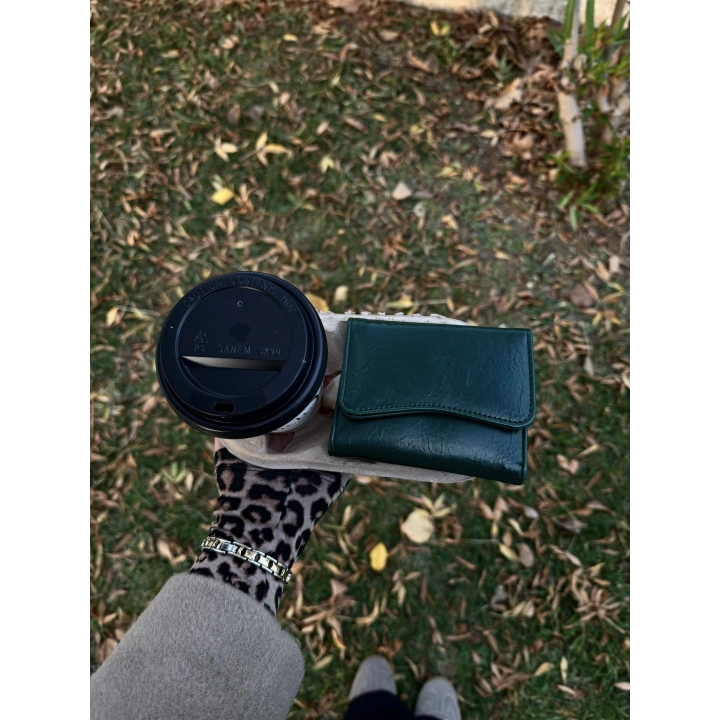 Noa Zümrüt Yeşili Deri Cüzdan