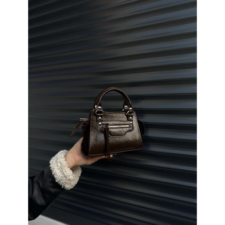 Rosa Mini Acı Kahve Askılı Çapraz ve El Çantası