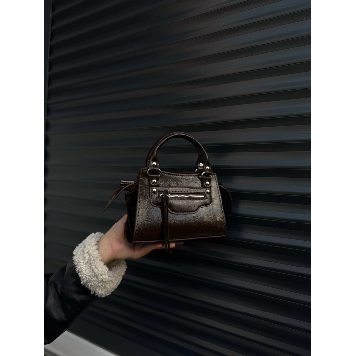 Rosa Mini Acı Kahve Askılı Çapraz ve El Çantası