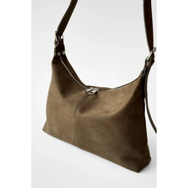 Soho Süet Haki Ayarlanabilir Askılı Omuz Çantası