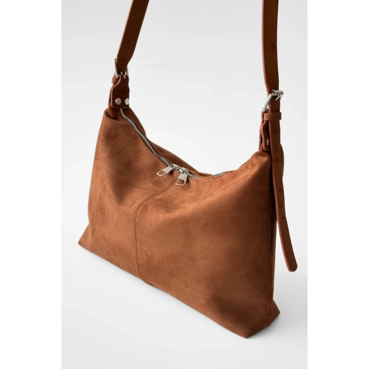 Soho Süet Taba Ayarlanabilir Askılı Omuz Çantası