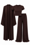 3’lü Kimono Takım Kahverengi