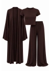3’lü Kimono Takım Kahverengi