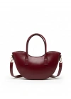 Leila Deri Bordo Fermuarlı El ve Omuz Çantası