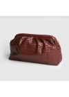 Aura Bordo Örgü Dokulu Clutch Omuz ve Çapraz Çanta