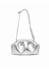 Aura Mini Gümüş Clutch Omuz ve Çapraz Çanta