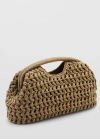 Camel Hasır Mng Clutch Çanta