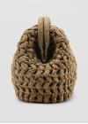 Camel Hasır Mng Clutch Çanta