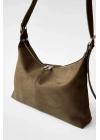 Soho Süet Haki Ayarlanabilir Askılı Omuz Çantası