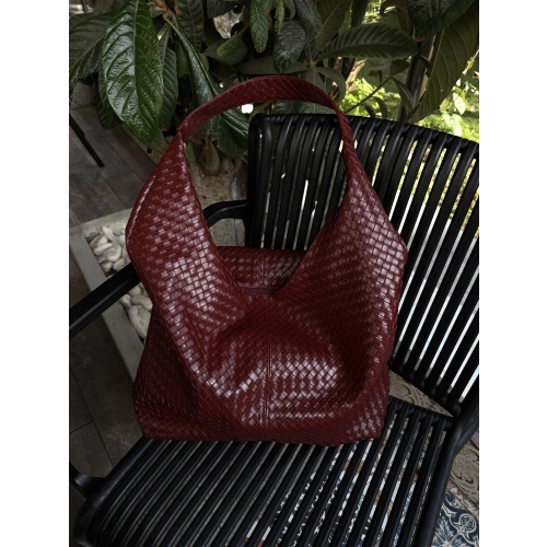 Coze Örgü Dokulu Bordo Omuz Çantası