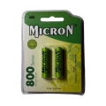 Micron - AAA Boy 1.2 Volt 800 mAh Ni-Mh Şarjlı Pil - Başlı -2li Blister