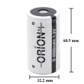 Orion - Şarjlı Pil - Ni-Cd - 1.2v 4500mAh - D Boy - Başsız