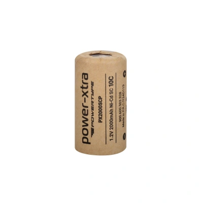 Power-Xtra - Şarjlı Pil - NiCD - 1.2 Volt 2000 mAh - SC Boy - 10c - Başsız