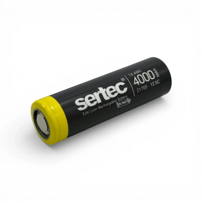Sertec - Şarjlı Pil - Lityum İyon - 3.7v 4000mAh - 21700 Boy - 50a- Başsız - Min 100 Adet
