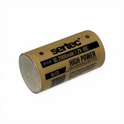 Sertec - Şarjlı Pil - NiCD - 1.2 Volt 2000 mAh - SC Boy - 10c - Başsız