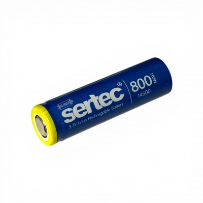 Sertec - Şarjlı Pil - Lityum İyon - 3.7v 800mAh - 14500 Boy - 3c - Başsız