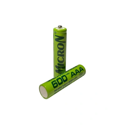 Micron - AAA Boy 1.2 Volt 600 mAh Ni-Mh Şarjlı Pil - Başlı -2li Blister