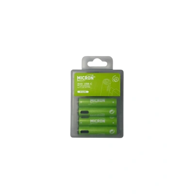 Micron - AAA Boy 1.5V 180 mAh Type-C Şarjlı Pil - 4lü Paket