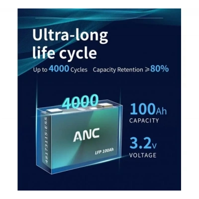 Anc 3.2 Volt 100 Amper Lifepo4 Prizmatik Hücre