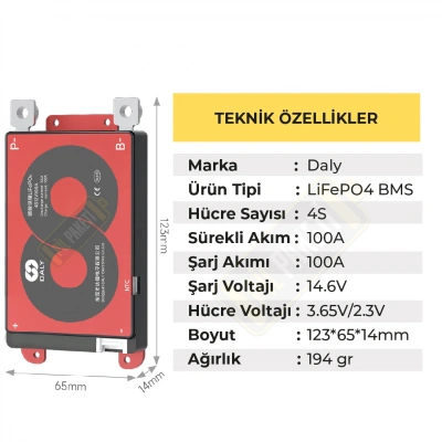 Daly - Lifepo4 Bms - 4s 100a - Balanslı