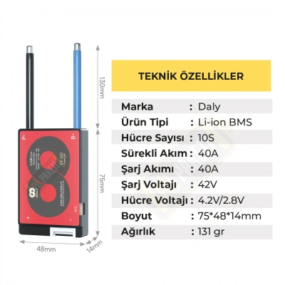 Daly - Lityum İyon Bms - 10s 40a - Balanslı
