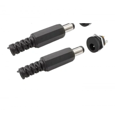 DC Jack Dişi ve DC Şase Erkek 2.1 mm x 5.5 mm Takım